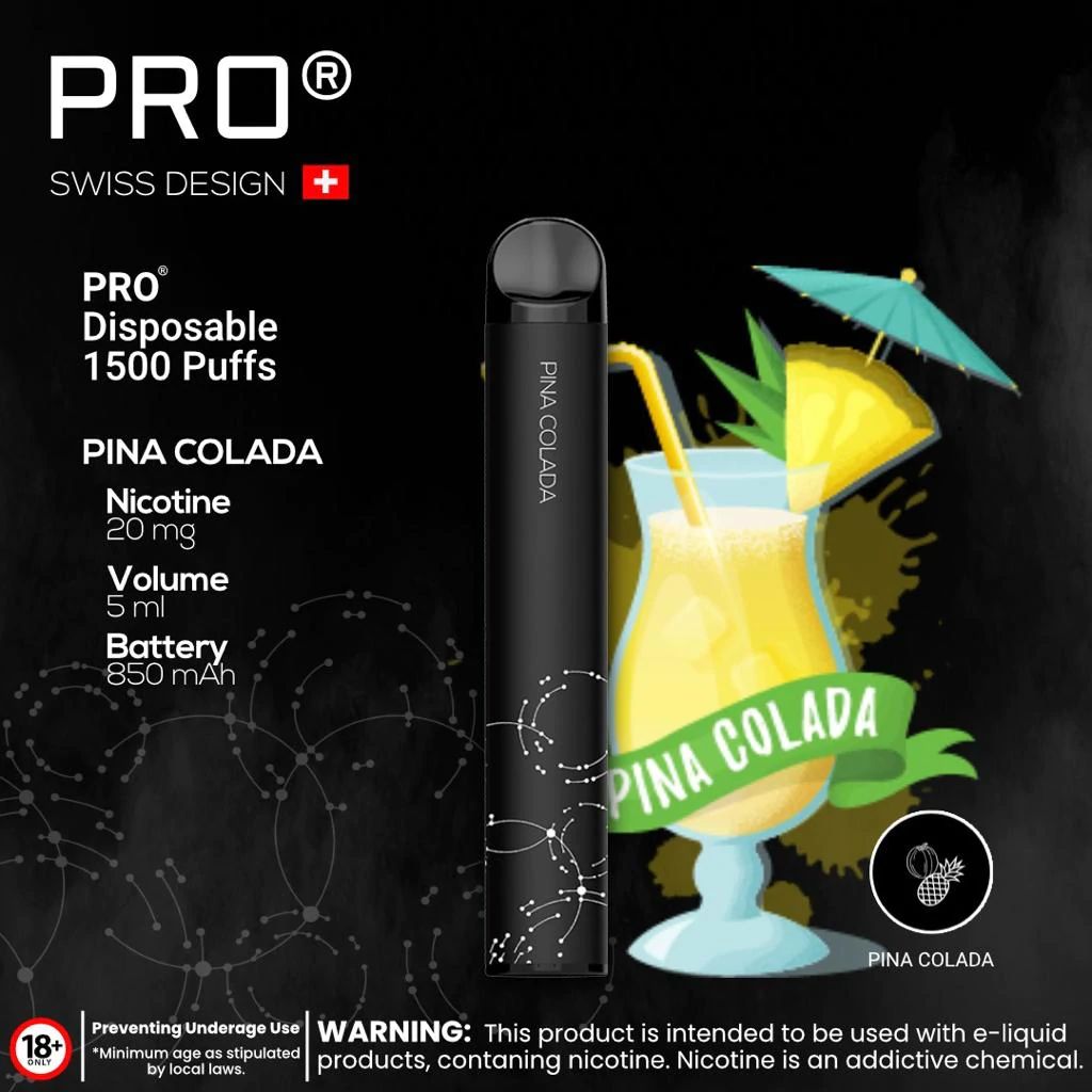 PRO SWISS DESIGN DISPOSABLE PEN (1500 PUFFS) - Vapetownuae