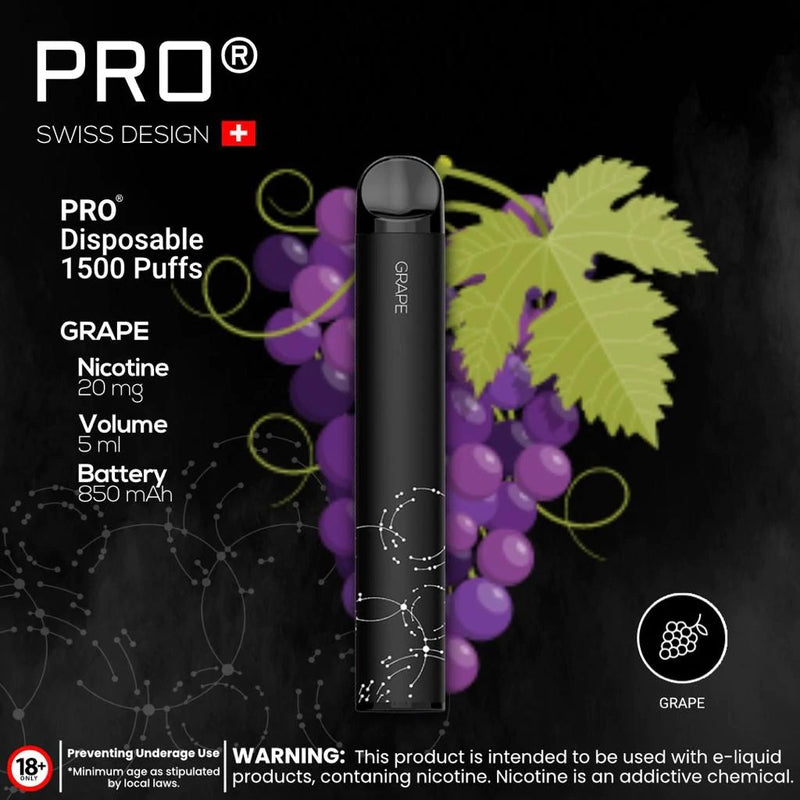 PRO SWISS DESIGN DISPOSABLE PEN (1500 PUFFS) - Vapetownuae