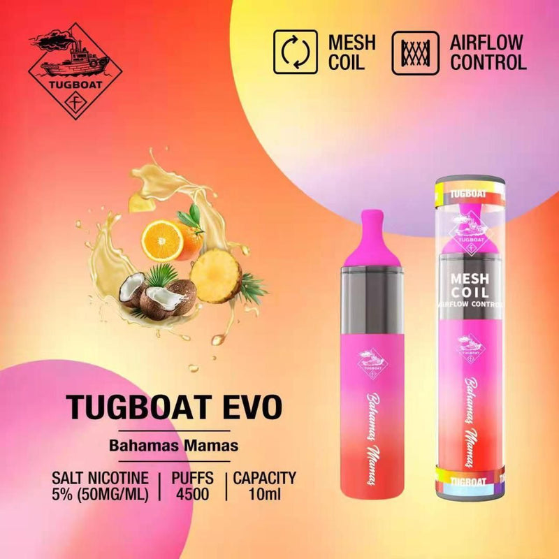 TUGBOAT EVO DISPOSABLE VAPE DEVICE (4500 PUFFS) - Vapetownuae
