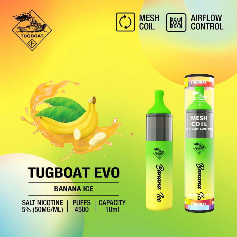 TUGBOAT EVO DISPOSABLE VAPE DEVICE (4500 PUFFS) - Vapetownuae